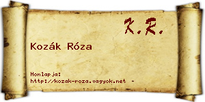 Kozák Róza névjegykártya